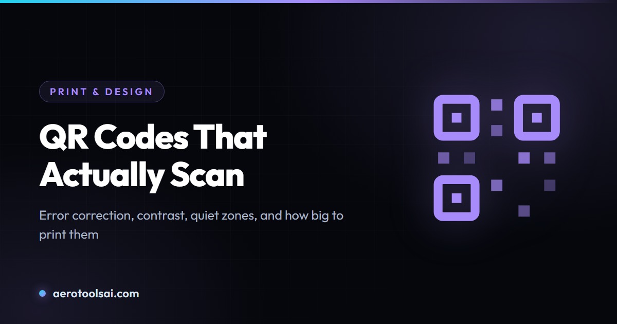 QR Codes That Actually Scan: Error Correction, Contrast and Print Size